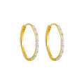 wholesale S925 sterling silver geometric circular two-tone ear clips for women with textured feel,ins-0-7