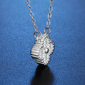 S925 Silver Dainty Four-Leaf Clover Pendant Necklace with Moissanite-0-0