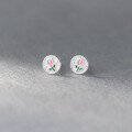 wholesale S925 Sterling Silver Resin Tulip Thread Earrings, Ins Style Fresh and Elegant Women's Ear Accessories M0338-0-2
