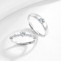 wholesale S925 Sterling Silver Sun and Moon Love Couple Rings, Minimalist Luxury High-End Matching Set for Men and Women, Valentine's Day Gift for Girlfriend-0-5