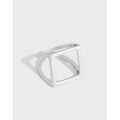 wholesale S925 Sterling Silver Geometric Minimalist Open Adjustable Ring for Women, Korean Version INS Niche Design-0-0