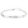 wholesale 925 Sterling Silver Korean-style Creative 8023 You1314 Couple Bracelet with Interlocking Chain and Versatile Design-0-5