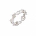 wholesale S925 Sterling Silver Twisted Knot Wrapped Ring for Women, Korean Fashion Light Luxury Trend, Adjustable Open Ring-0-4