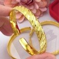 wholesale Metal material, multiple Vietnamese sand gold bracelets for women, non-fading, retro bracelets, suitable for chubby wrists, push-pull adjustable, genuine-0-24