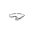 wholesale S925 sterling silver minimalist wave twist smooth texture open ring for women, Korean version, ins-0-5