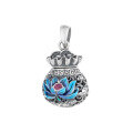 wholesale S925 Silver Ethnic Style Resin Enamel Money Bag Lucky Bag Lotus Back Heart Scripture DIY Jewelry Accessories-0-4