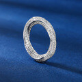 wholesale S925 rhodium-plated heavy work design Enzela pure silver ring with curved pave setting and zircon-0-3