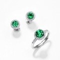 wholesale S925 Silver Vintage-Inspired Luxury Green Cultivated Emerald Earrings for Women, Cross-Border New Product Wholesale from Manufacturers-0-3