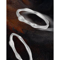 wholesale S990 sterling silver 1400 original niche design irregular minimalist textural stackable ring for women-0-1