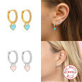 wholesale S925 Sterling Silver geometric heart earrings with crystals, cross-border bestseller, versatile ear cuff-0-1