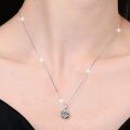 wholesale 925 Sterling Silver Classic Four-Prong Moissanite Necklace, Minimalist Luxury European and American Pendant, Unique Design Collarbone Chain-0-3