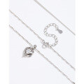 wholesale 999 Sterling Silver Moissanite Necklace for Women, Summer Small and Exquisite Luxury Advanced Sense Heart Pendant Versatile Collarbone Chain Necklace-0-1