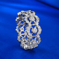 wholesale 925 Silver New Light Luxury Style Openwork Floral Retro Ring for Women by Mu Jing Jewelry-0-1