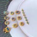 wholesale S925 gold-plated metal accessories with natural aquamarine spacer beads for DIY handmade original luxury jewelry for women-0-0