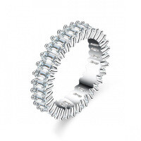 S925 Silver Full Moissanite 2*4 Rectangle Women's Ring-Approximately 8 carats of moissanite  US No. 6