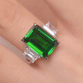 wholesale S925 Silver 8 Carat Emerald Cut 10*14 Simple and Elegant Wedding Ring by Shipei Jewelry New Collection-0-8