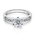 wholesale [S925 Sterling Silver Ring] French Audrey Hepburn Style Luxury 5-Carat Cocktail Ring for Women, Exaggerated Design-0-25