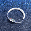 Metal Alloy Minimalist Moissanite Tail Ring for Women, Korean Style Wholesale-0-0