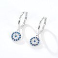 wholesale S925 Sterling Silver Round Evil Eye Hoop Earrings Geometric Trendy Retro Elegant Earrings-0-6