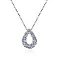 wholesale S925 Sterling Silver Moissanite Necklace for Women, Teardrop Shape Full Diamond Necklace, Elegant and Sophisticated High-End Holiday Gift-0-4