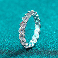 S925 Silver Full Moissanite Threaded Ring for Women-0-0