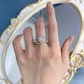 wholesale S925 Silver 1-Carat Classic Light Luxury European-American Style Cross Hollow-Out Ring for Women, New from Zhuozhifan Jewelry-0-3