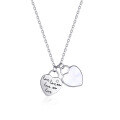 wholesale new sterling silver white shell love heart necklace for women, small and unique design, versatile and fashionable with a high-end feel, perfect as a gift for your girlfriend, collarbone chain-0-4