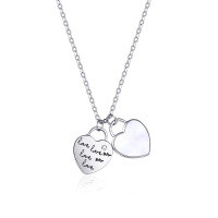 wholesale new sterling silver white shell love heart necklace for women, small and unique design, versatile and fashionable with a high-end feel, perfect as a gift for your girlfriend, collarbone chain-TL011906-Silver>925 Silver