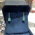 18k Gold Plated S925 Silver 6*8mm Radiant Cut Blue-Green Moissanite Horus Eye Fashion Earrings-0-2