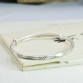 wholesale 999 Sterling Silver Small Daisy Round Ring Solid Push-Pull Bracelet Simple Matte Literary Small Fresh Silver Gift for Girlfriend-0-0