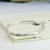wholesale 999 Sterling Silver Small Daisy Round Ring Solid Push-Pull Bracelet Simple Matte Literary Small Fresh Silver Gift for Girlfriend-One bracelet (1000218) Pure silver