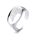 wholesale S925 Sterling Silver Irregular Oval Letter Love Open Ring,-0-4