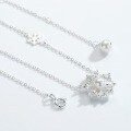 wholesale Sterling Silver New Korean Christmas Gift Snowflake Necklace Simple and Versatile Pearl Pendant Collarbone Chain Wholesale-0-2