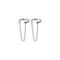 wholesale S925 Sterling Silver Tassel Chain Ear Cuffs for Women, No Piercing Design, Twist Ear Cartilage Clips, Korean Style Internet-Famous Luxury Earrings-0-4