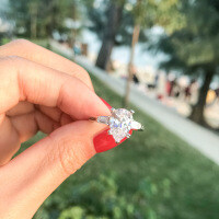 Sterling Silver S925 Classic Ladies' Shimmering Zirconia Proposal Ring, Final Sale.-Style F [Clearance Sale with Free Shipping]  US Size 8