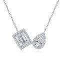 S925 Silver Irregular Moissanite Pendant Necklace for Women-0-4