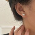 wholesale S925 Sterling Silver Irregular Heart Earrings Women's Design Fashion Forest Style Earrings Trendy-0-1