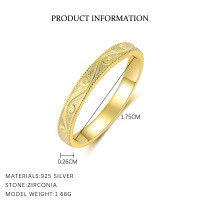 wholesale S925 Sterling Silver Geometric Square Star Ring With Shiny Zircon, Light Luxury, Versatile,。-K2071-Gold 7