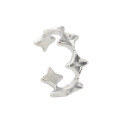 wholesale S925 Sterling Silver Minimalist Starry Sparkle Adjustable Ring for Women, Trendy Open Tail Ring in INS Style-0-4