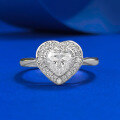 wholesale S925 Silver 6*6mm Heart-Shaped White Diamond Ring for Women,Ins-0-5