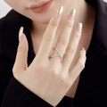 wholesale S925 Sterling Silver European & American Light Luxury Zirconia-Embedded Cross Circle Stackable Geometric Ring for Women-0-2