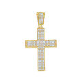 wholesale S925 silver hip-hop cross pendant necklace with full pave Moissanite, a trendy-0-6