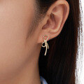 wholesale S925 Silver Ultra Sparkly Bow Earrings, Minimalist Luxury Ear Piercing Women's Jewelry Wholesale-0-3