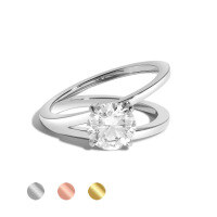 wholesale S925 Sterling Silver Cross-Border Live Streaming Double Halo Niche Premium 1 Carat Moissanite Ring with Certificate-1-carat moissanite ring (silver)  US size 8 (China size 17)