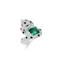 wholesale 925 Silver Gold-Plated Ring with High-Carbon Diamond Muzo Green Sugar Loaf Shape Leopard Advanced Jewelry for Unique Women-Emerald  130 catties or less US size 8 (Hong Kong size 16-17 EU size 57) Ring length approximately 57mm