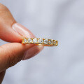 Gold-Plated S925 Silver Women's Ins Minimalist Moissanite Ring-0-2