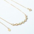 wholesale S925 Gold-Plated Silver New Japanese Light Luxury Synthetic Opal Women's Minimalist Small Circle Geometric Necklace Wholesale-0-4