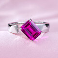 wholesale Metal Material: 925 Sterling Silver Moojing Jewelry Live New Product Rubellite Pink Tourmaline Open Ring for Women,，。-0-0