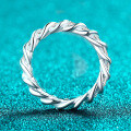 S925 Silver Full Moissanite Threaded Ring for Women-0-1
