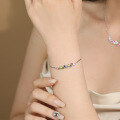 wholesale S925 Sterling Silver Wholesale Women's Bracelet With Rainbow Zirconia, Delicate And Sweet, Light Luxury-0-3